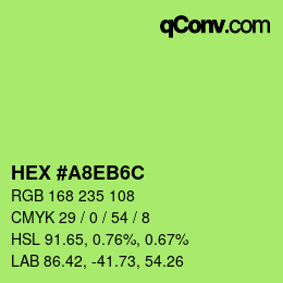 Código de color: HEX #A8EB6C | qconv.com