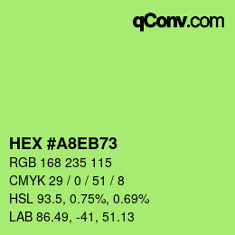 Farbcode: HEX #A8EB73 | qconv.com
