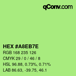 Color code: HEX #A8EB7E | qconv.com