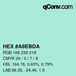 カラーコード: HEX #A8EBDA | qconv.com