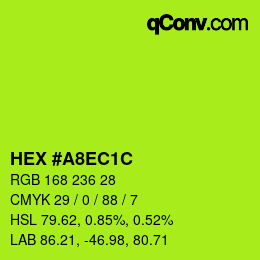 Color code: HEX #A8EC1C | qconv.com