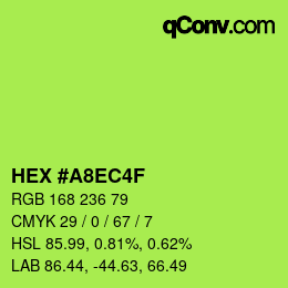 カラーコード: HEX #A8EC4F | qconv.com