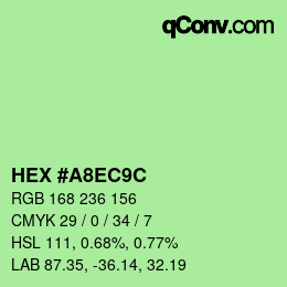 カラーコード: HEX #A8EC9C | qconv.com