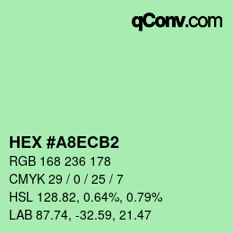 Color code: HEX #A8ECB2 | qconv.com