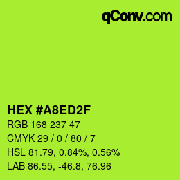 Color code: HEX #A8ED2F | qconv.com