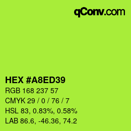 カラーコード: HEX #A8ED39 | qconv.com
