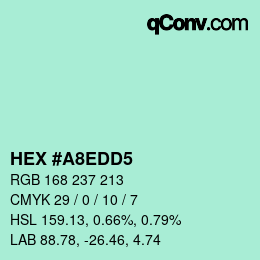 カラーコード: HEX #A8EDD5 | qconv.com