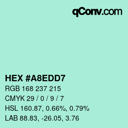 カラーコード: HEX #A8EDD7 | qconv.com