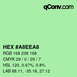 カラーコード: HEX #A8EEA8 | qconv.com