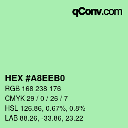 Color code: HEX #A8EEB0 | qconv.com