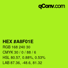 Color code: HEX #A8F01E | qconv.com