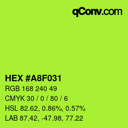 Color code: HEX #A8F031 | qconv.com