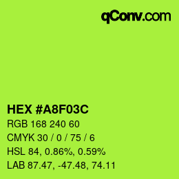 Color code: HEX #A8F03C | qconv.com