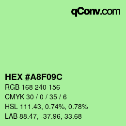 カラーコード: HEX #A8F09C | qconv.com