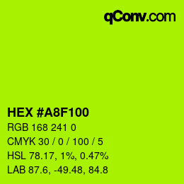 颜色代码: HEX #A8F100 | qconv.com
