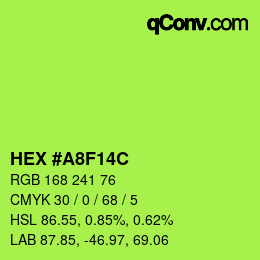 カラーコード: HEX #A8F14C | qconv.com