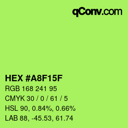 Color code: HEX #A8F15F | qconv.com