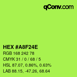 Color code: HEX #A8F24E | qconv.com