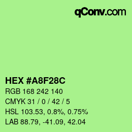 Color code: HEX #A8F28C | qconv.com