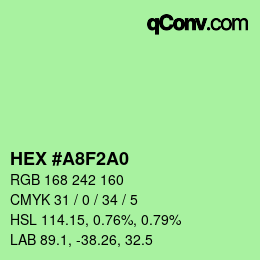 カラーコード: HEX #A8F2A0 | qconv.com
