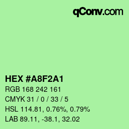 颜色代码: HEX #A8F2A1 | qconv.com