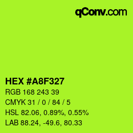 カラーコード: HEX #A8F327 | qconv.com