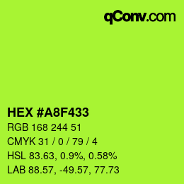 カラーコード: HEX #A8F433 | qconv.com