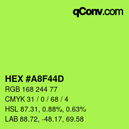 カラーコード: HEX #A8F44D | qconv.com