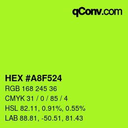 颜色代码: HEX #A8F524 | qconv.com