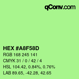 Color code: HEX #A8F58D | qconv.com