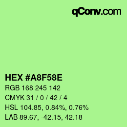 Color code: HEX #A8F58E | qconv.com