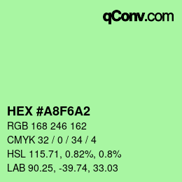 カラーコード: HEX #A8F6A2 | qconv.com