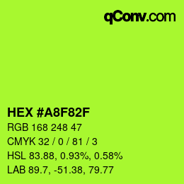 Código de color: HEX #A8F82F | qconv.com