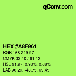 Color code: HEX #A8F961 | qconv.com