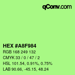 カラーコード: HEX #A8F984 | qconv.com