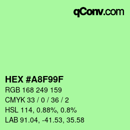 颜色代码: HEX #A8F99F | qconv.com