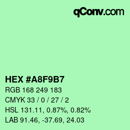 カラーコード: HEX #A8F9B7 | qconv.com