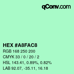 カラーコード: HEX #A8FAC8 | qconv.com