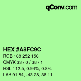 Color code: HEX #A8FC9C | qconv.com