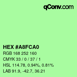 カラーコード: HEX #A8FCA0 | qconv.com