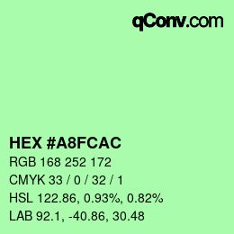 カラーコード: HEX #A8FCAC | qconv.com