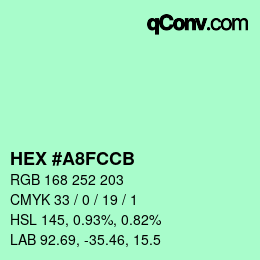 カラーコード: HEX #A8FCCB | qconv.com