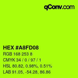 颜色代码: HEX #A8FD08 | qconv.com