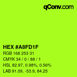 Color code: HEX #A8FD1F | qconv.com