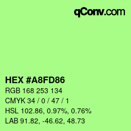 Color code: HEX #A8FD86 | qconv.com