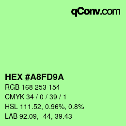 Color code: HEX #A8FD9A | qconv.com