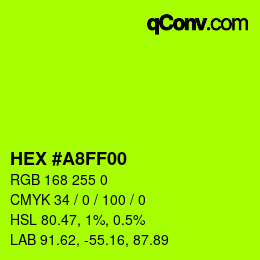 Color code: HEX #A8FF00 | qconv.com