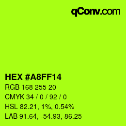 Color code: HEX #A8FF14 | qconv.com