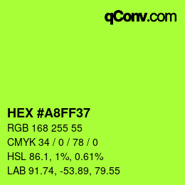 Color code: HEX #A8FF37 | qconv.com