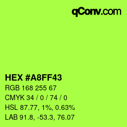 Color code: HEX #A8FF43 | qconv.com